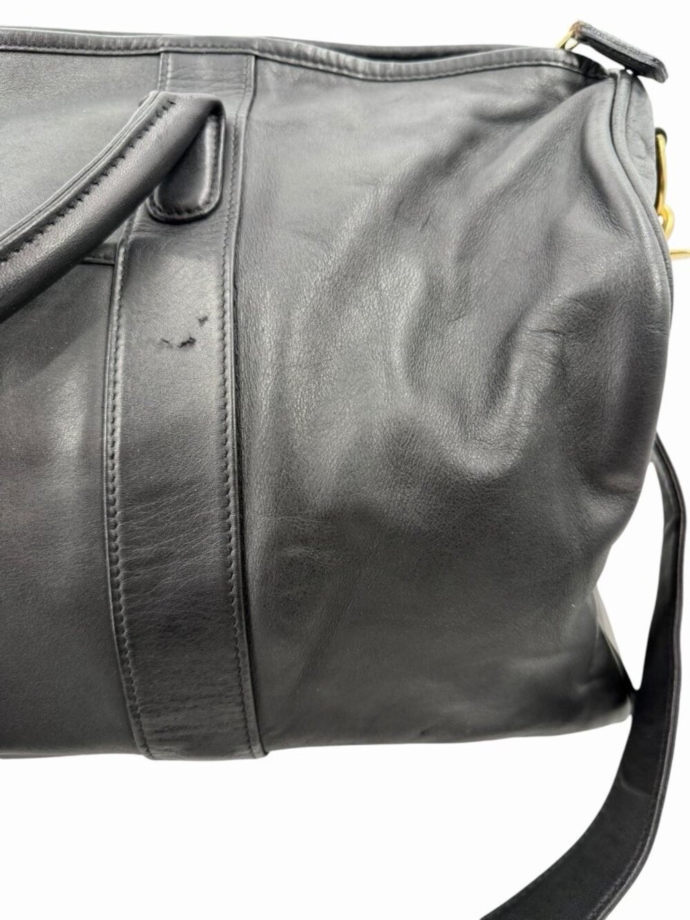COACH Vintage Black Leather Duffel Weekender 0596 Bag - Picture 2 of 12